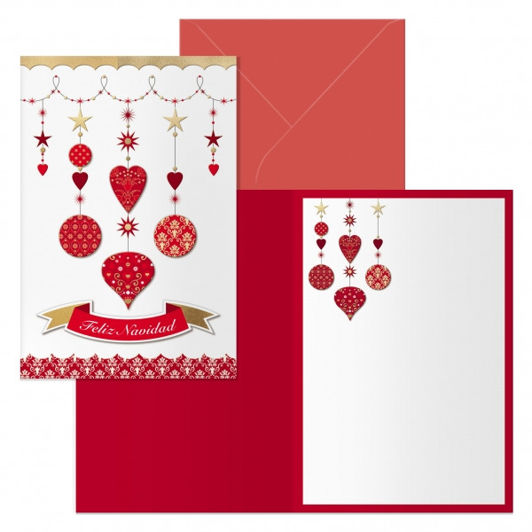 Dohe Carrusel Pack de 6 Tarjetas de Felicitacion Navideña con Sobre - Tamaño Cerrada 11.5x17cm, Abierta 23x17cm - Papel Offset