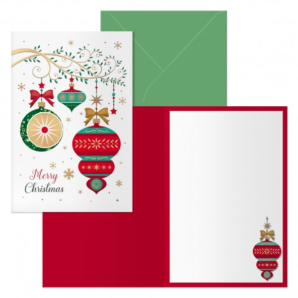 Dohe Cascabel Pack de 6 Tarjetas de Felicitacion Navideña con Sobre - Tamaño Cerrada 11.5x17cm, Abierta 23x17cm - Papel Offset