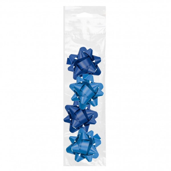 Dohe Chic Pack de 4 Lazos para Regalo - Forma de Estrella - TamaÃ±o 6.5cm - Color Azul