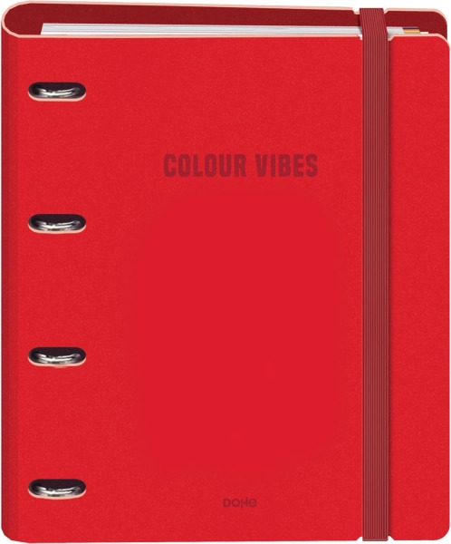 Dohe Colour Vibes Polyfoam Carpeta de 4 Anillas Mixtas de 35mm A4 Recambio 100 Hojas Cuadricula 5mm - Cubierta de Polyfoam 2mm -