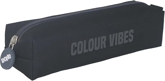 Dohe Colour Vibes Portatodo Cuadrado - Cierre con Cremallera y Tirador de Goma - Color Negro