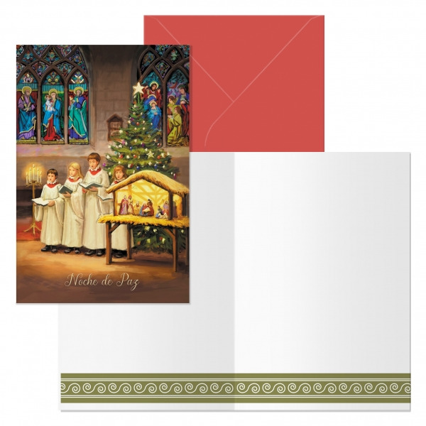 Dohe Coro Pack de 6 Tarjetas de Felicitacion Navideña con Sobre - Tamaño Cerrada 11.5x17cm, Abierta 23x17cm - Papel Offset - I