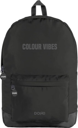 Dohe Daypack Colour Vibes Mochila Escolar - Varios Compartimentos - Asa Superior - Tirantes Acolchados y Ajustables - Fabricada en Poliester - Color Negro