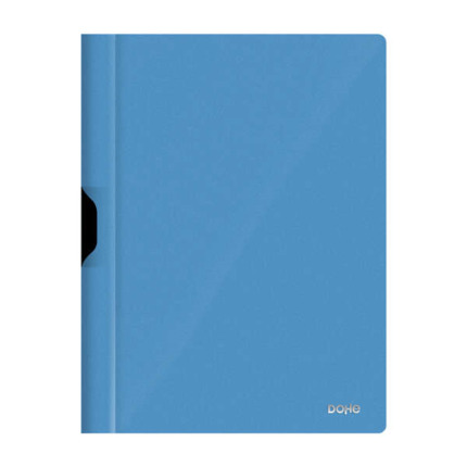 Dohe Dossier con Clip Metalico - Tamaño A4 - Fabricado en Polipropileno Opaco de 350 Micras - Color Azul