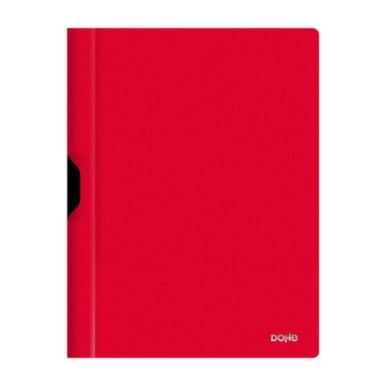 Dohe Dossier con Clip Metalico - Tamaño A4 - Fabricado en Polipropileno Opaco de 350 Micras - Color Rojo