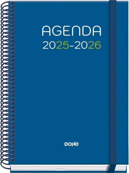 Dohe Logic Agenda Escolar 25/26 Espiral A5 - Dia Pagina - Papel 70g/m2 - 4 Hojas de Pegatinas - Cubierta de Carton Plastificado