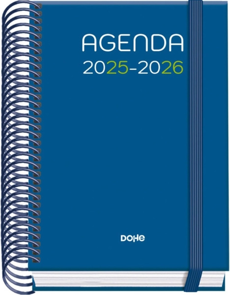 Dohe Logic Agenda Escolar 25/26 Espiral A6 - Dia Pagina - Papel 70g/m2 - 4 Hojas de Pegatinas - Cubierta de Carton Plastificado