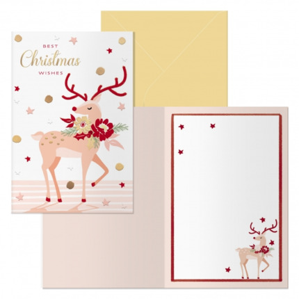 Dohe Nara Pack de 6 Tarjetas de Felicitacion Navideña con Sobre - Tamaño Cerrada 11.5x17cm, Abierta 23x17cm - Papel Offset - Impresas a todo Color