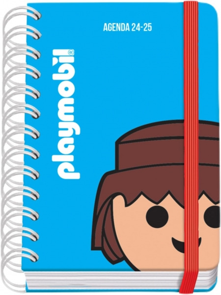 Dohe Playmobil Core Agenda Escolar Espiral Wireâo A6 - Dia Pagina - Papel 80g/m2 - 4 Hojas de Pegatinas - Cubierta de Carton P