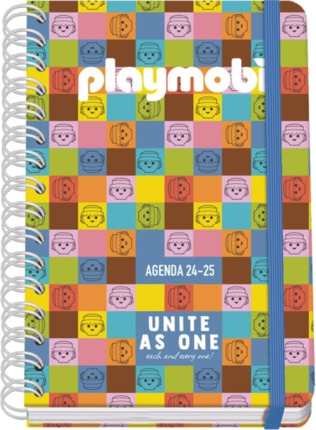 Dohe Playmobil Unite As One Agenda Escolar 25/26 Espiral Wire?o A5 - Semana Vista - Papel 80g/m2 - 4 Hojas de Pegatinas - Cubierta de Carton Plastificado - Cierre con Goma Elastica