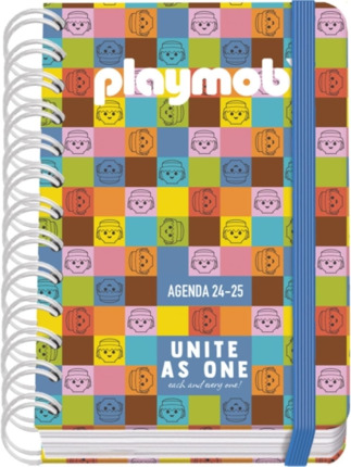 Dohe Playmobil Unite As One Agenda Escolar 25/26 Espiral Wire?o A6 - Dia Pagina - Papel 80g/m2 - 4 Hojas de Pegatinas - Cubierta de Carton Plastificado - Cierre con Goma Elastica