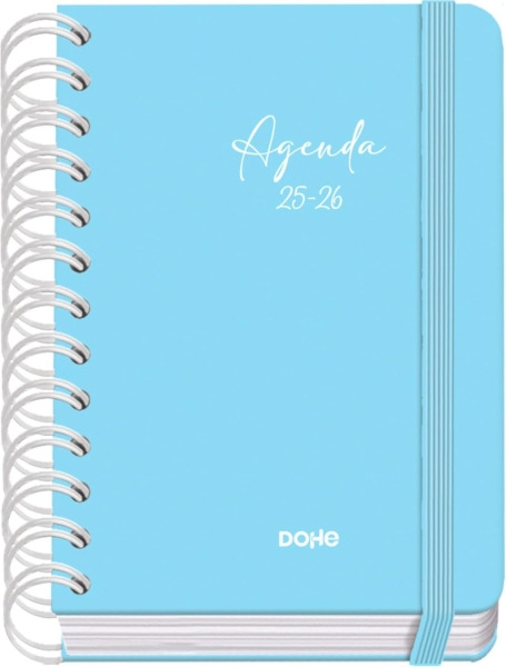 Dohe Serenity Agenda Escolar 25/26 Espiral Wireâo A6 - Dia Pagina - Papel 80g/m2 - 4 Hojas de Pegatinas - Cubierta de Carton P