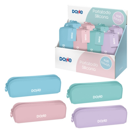 Dohe Serenity Expositor con 8 Portatodos Simples de Silicona - Cierre con Cremallera y Tirador de Goma - Colores Surtidos
