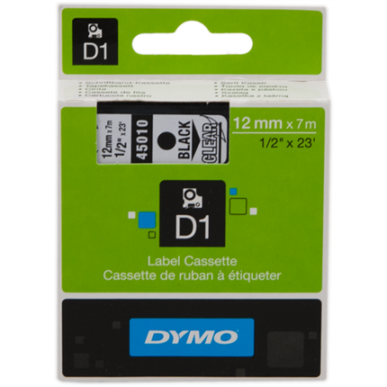 Dymo S0720500 (45010) negro sobre transparente original