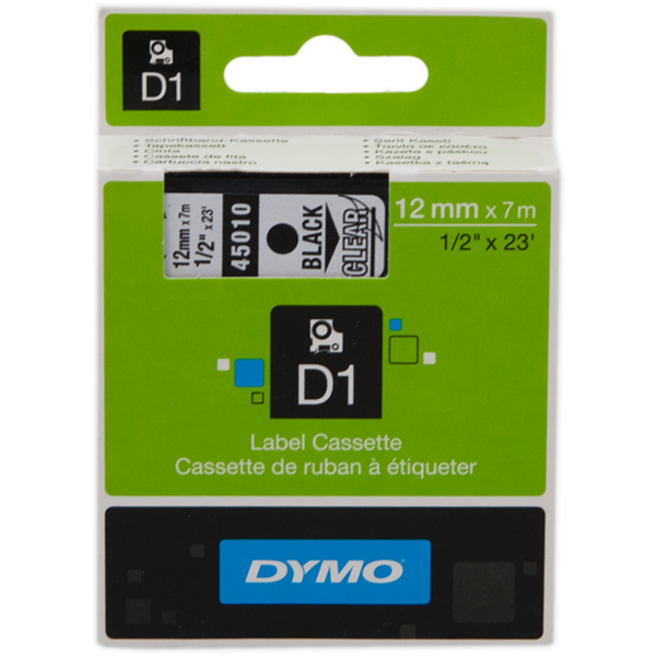Dymo S0720500 (45010) negro sobre transparente original