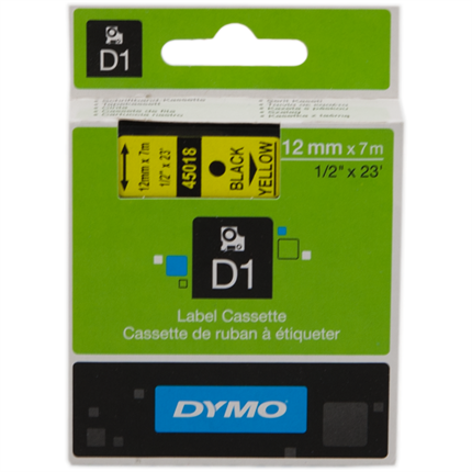 Dymo S0720580 (45018) negro sobre amarillo original