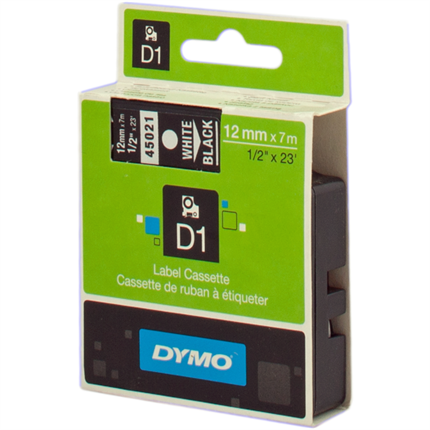 Dymo S0720610 (45021) blanco sobre negro original