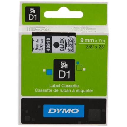 Dymo S0720670 (40910) negro sobre transparente original