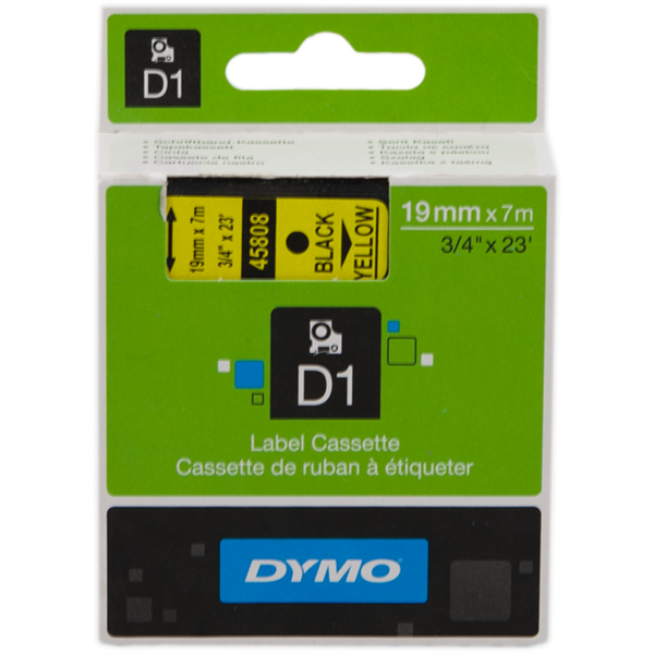 Dymo S0720880 (45808) negro sobre amarillo original