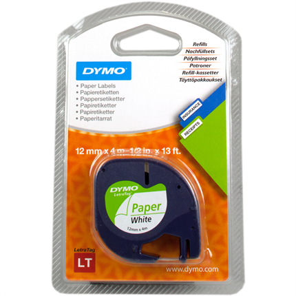 Dymo S0721520 (LetraTAG) negro sobre blanco original
