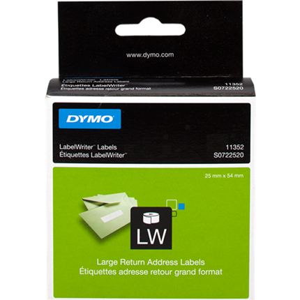 Dymo S0722520 - 11352 Etiquetas, 54 x 25 mm, blanco, 500 unidades original