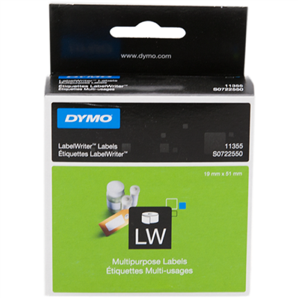 Dymo S0722550 - 11355 Etiquetas, 19 x 51mm, blanco, 500 unidades original