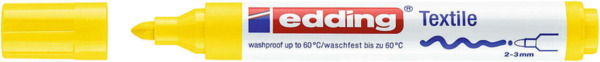Edding 4500 Rotulador Permanente para Textil - Punta Redonda - Trazo entre 2 y 3mm - Olor Neutro - Secado Rapido - Color Amarill