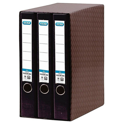 Elba Rado Top Modulo de 3 Archivadores de Palanca A4 - Lomo 50mm - Forrado Exterior Plastico - Interior Papel - Color Negro