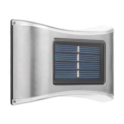 Elbat Aplique Solar LED 150lm - Panel Solar Integrado 2V, 120mAh - Bateria 1.2V, 600mAh - Carcasa Acero Inoxidable