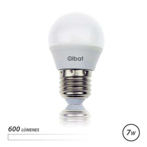 Elbat Bombilla LED - Potencia: 7W - Lumenes: 600 - Tipo de Luz: 4000K Luz Blanca - Casquillo: E27 - Angulo: 220º - Dimensiones: