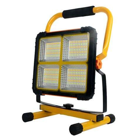 Elbat Foco Solar LED 120W 780lm - Panel Solar Integrado 6V, 3W - Bateria 3.2V, 20000mAh - Angulo Iluminacion 360º - Soporte Ple