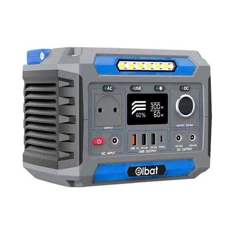 Elbat Generador de Energia Portatil - 300W - Bateria de Litio 78.000Mah - Display LED - Carga Solar - Accesorios Incluidos - Pue