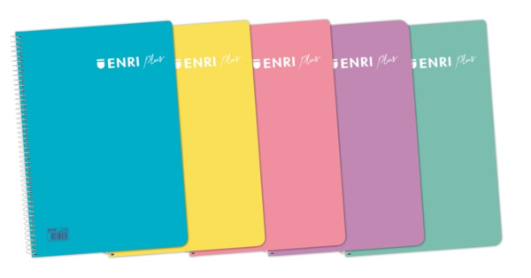Enri Plus 4Âº Cuaderno Espiral 4x4 - Tapa de Plastico - 80 Hojas 90gr - Colores Surtidos