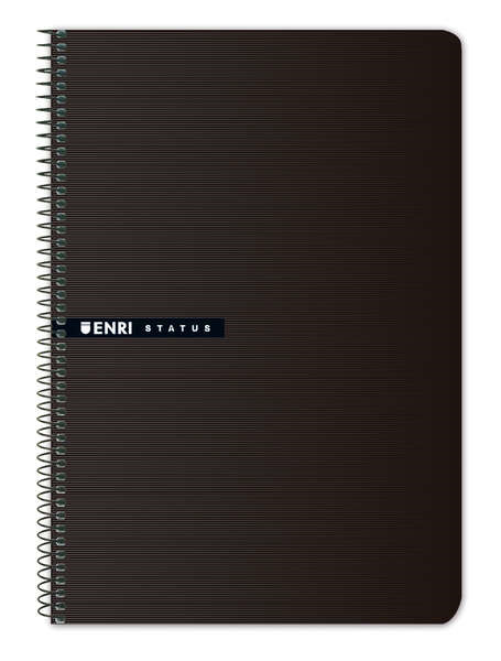 Enri Status 4º Tapa Dura Cuaderno Espiral 4x4 - 100 Hojas - Color Negro
