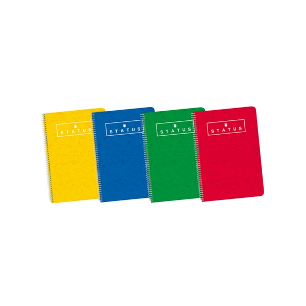 Enri Status 4º Tapa Dura Cuaderno Espiral 4x4 con Margen 80 Hojas Surtido - Cuaderno de Tapa Dura Resistente - Cuadricula de 4x