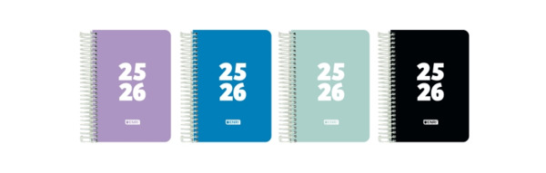 Enri Teens Agenda Escolar 25/26 Espiral Dia Pagina - Tamaño 8º - Tapa de Plastico - Esquinas Microperforadas - Espacio para No