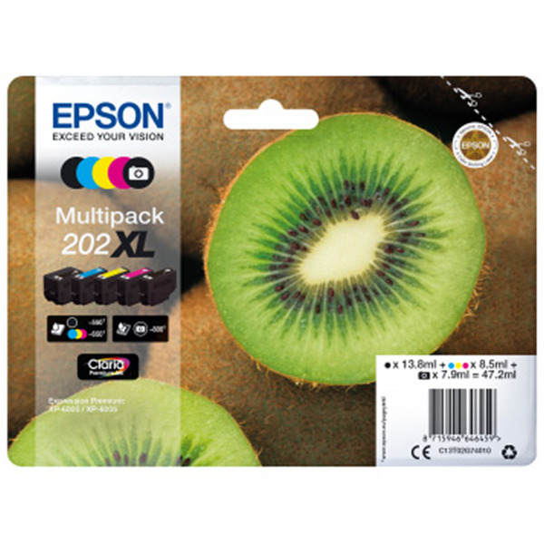 Epson 202XL Pack de 5 Cartuchos de Tinta Originales - C13T02G74010