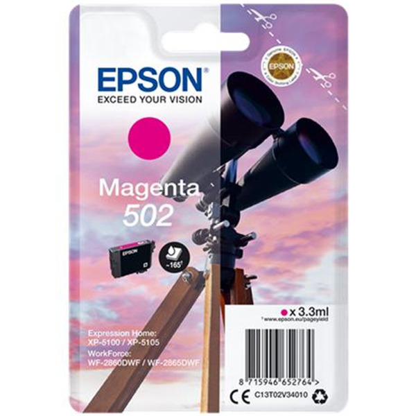 Epson 502 Magenta Cartucho de Tinta Original - C13T02V34010