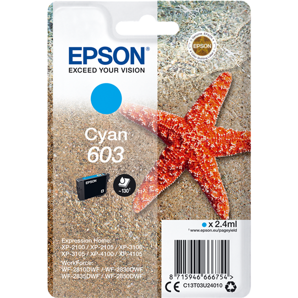 Epson 603 - C13T03U24010 tinta cian original