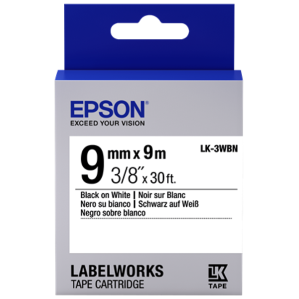 Epson LK-3WBN (C53S653003) negro sobre blanco original