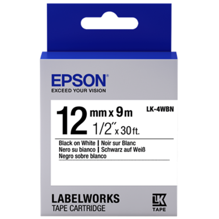 Epson LK-4WBN (C53S654021) negro sobre blanco original