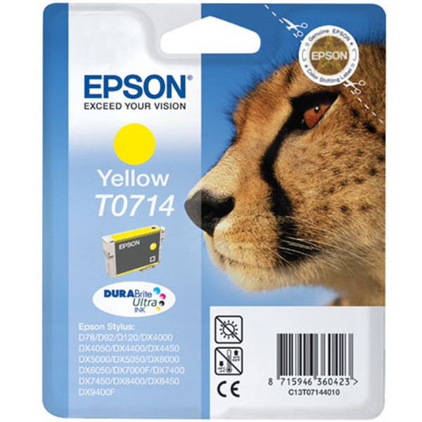 Epson T0714 Amarillo Cartucho de Tinta Original - C13T07144012