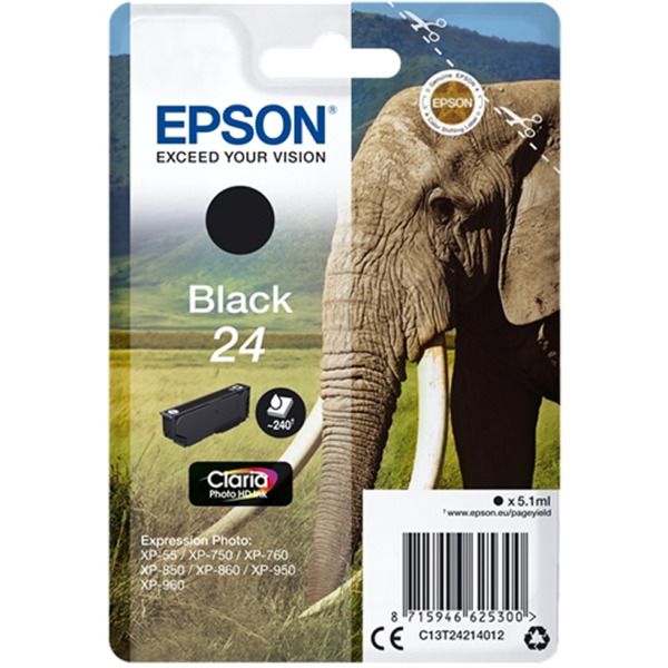 Epson T2421 (24) Negro Cartucho de Tinta Original - C13T24214012