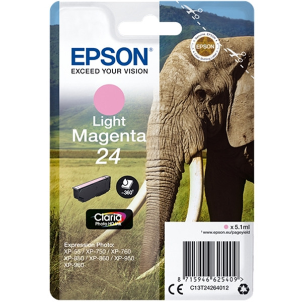 Epson T2426 (24) Magenta Light Cartucho de Tinta Original - C13T24264012