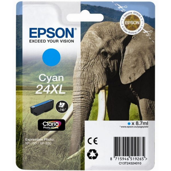 Epson T2432 (24XL) Cyan Cartucho de Tinta Original - C13T24324012