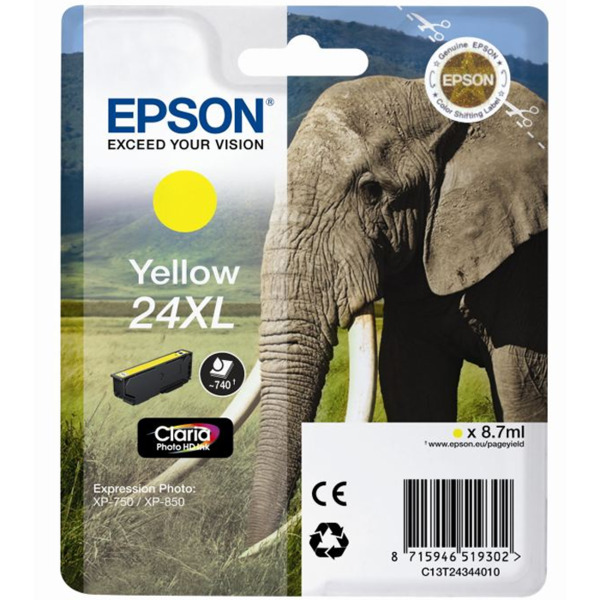 Epson T2434 (24XL) Amarillo Cartucho de Tinta Original - C13T24344012