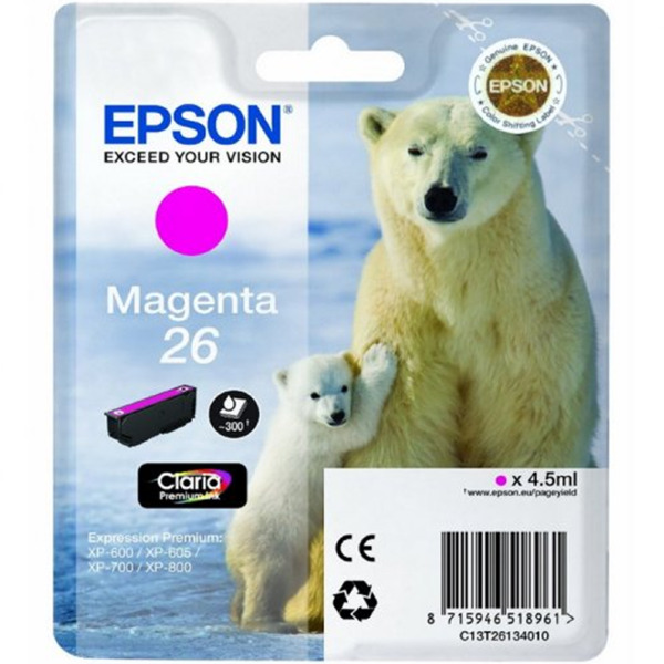 Epson T2613 (26) Magenta Cartucho de Tinta Original - C13T26134012