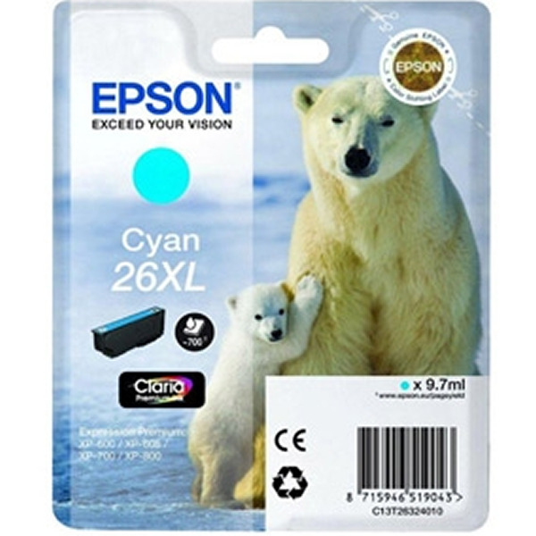Epson T2632 (26XL) Cyan Cartucho de Tinta Original - C13T26324012