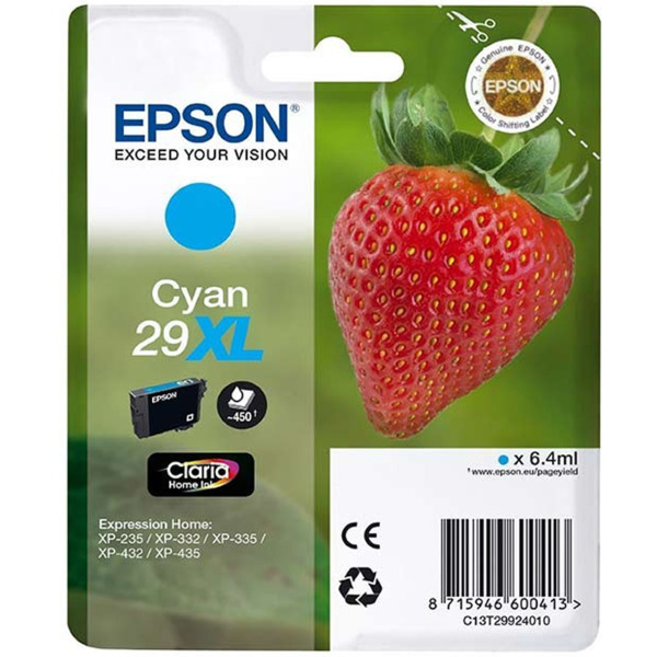 Epson T2992 (29XL) Cyan Cartucho de Tinta Original - C13T29924012