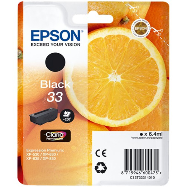 Epson T3331 (33) Negro Cartucho de Tinta Original - C13T33314012